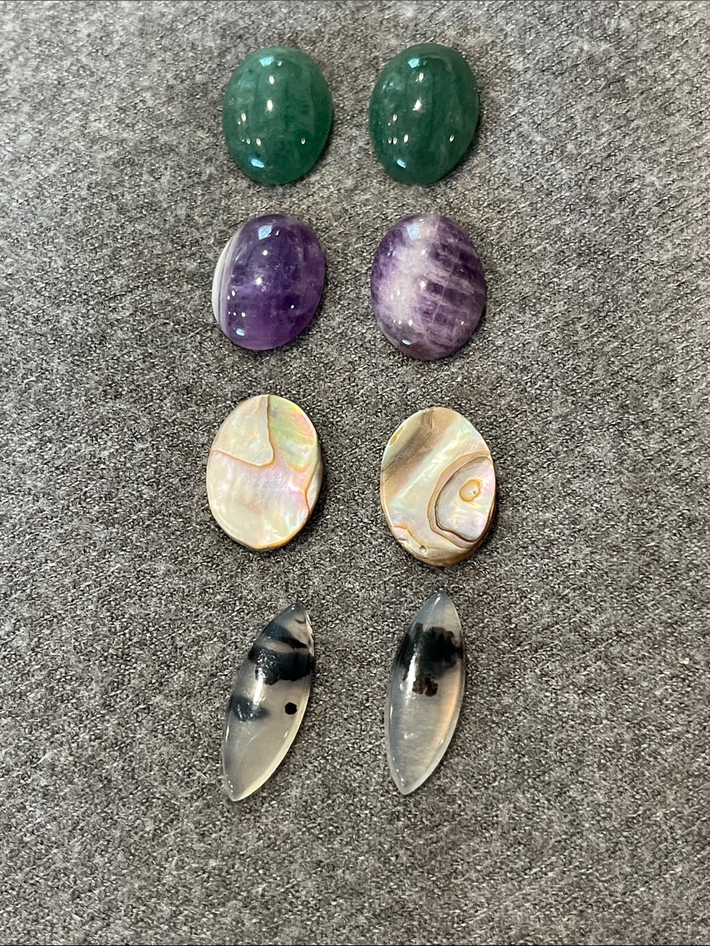 Natural Stone Cabochon Bundle 4 Pair
